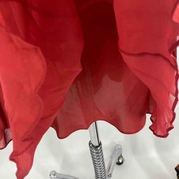 BCBGMaxAzria Womens Sleeveless Slinky Silk Halter Mini Dress Burnt Orange Size 2 - Picture 10 of 12